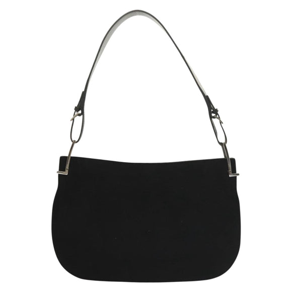 GUCCI Shoulder Bag Wool Black Silver 001 3193 Auth 131899