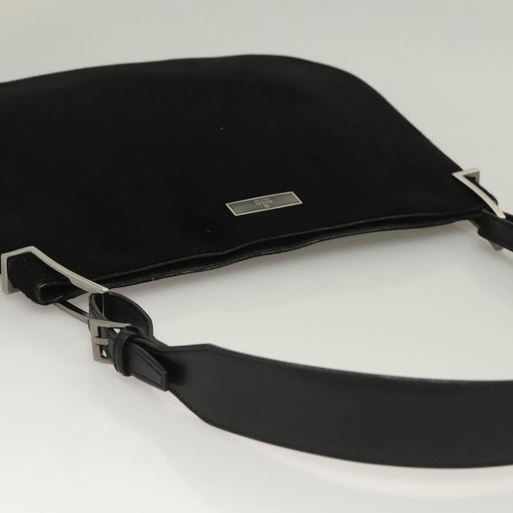GUCCI Shoulder Bag Wool Black Silver 001 3193 Auth 131899
