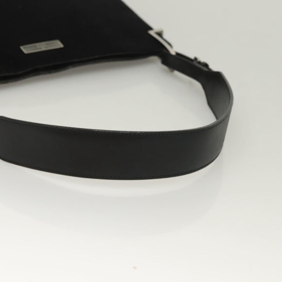 GUCCI Shoulder Bag Wool Black Silver 001 3193 Auth 131899