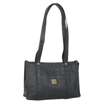 MCM Logogram Vicetos Tote Bag PVC Black Gold Auth 131900