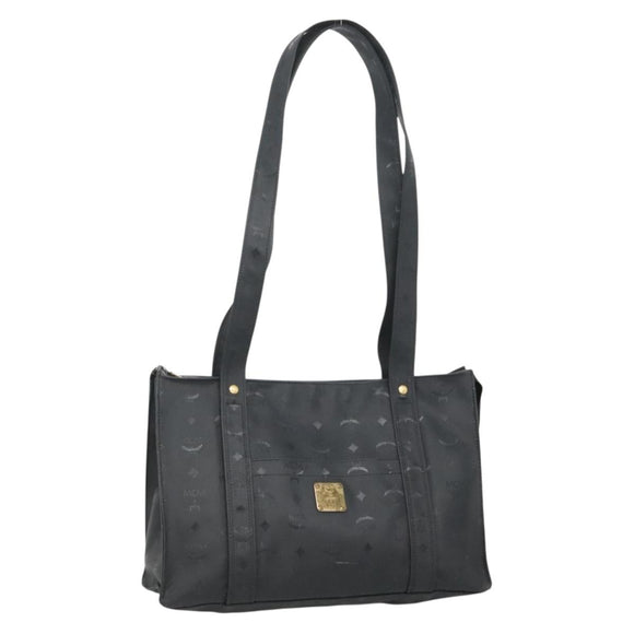 MCM Logogram Vicetos Tote Bag PVC Black Gold Auth 131900