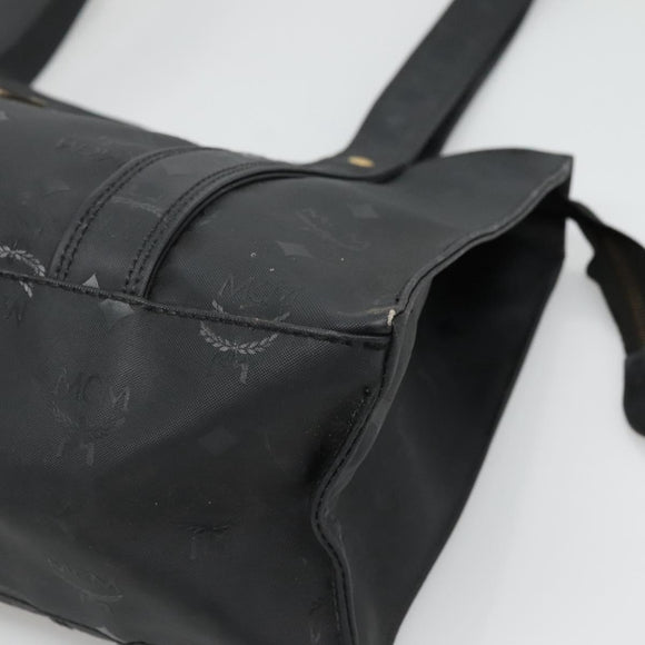 MCM Logogram Vicetos Tote Bag PVC Black Gold Auth 131900