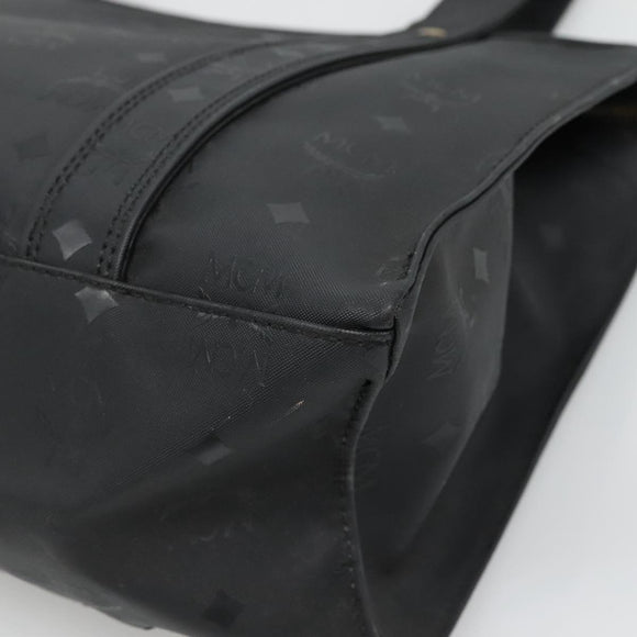 MCM Logogram Vicetos Tote Bag PVC Black Gold Auth 131900