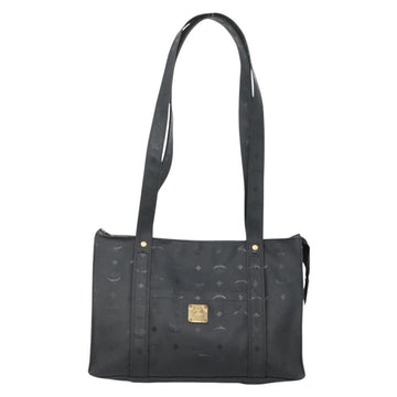 MCM Logogram Vicetos Tote Bag PVC Black Gold Auth 131900 - 0