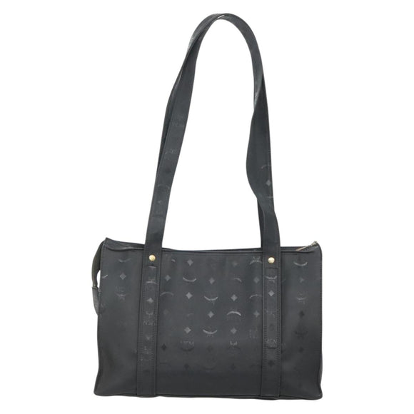 MCM Logogram Vicetos Tote Bag PVC Black Gold Auth 131900
