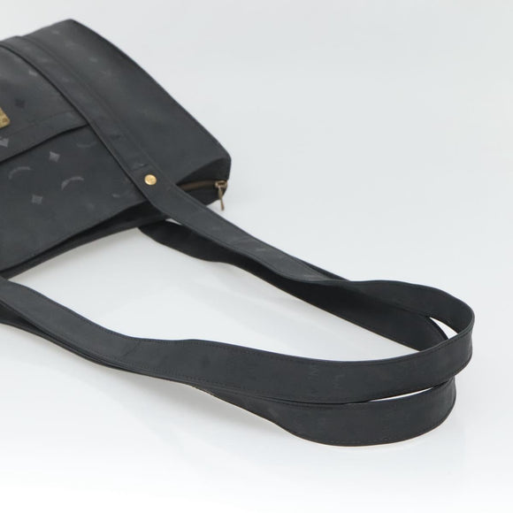 MCM Logogram Vicetos Tote Bag PVC Black Gold Auth 131900