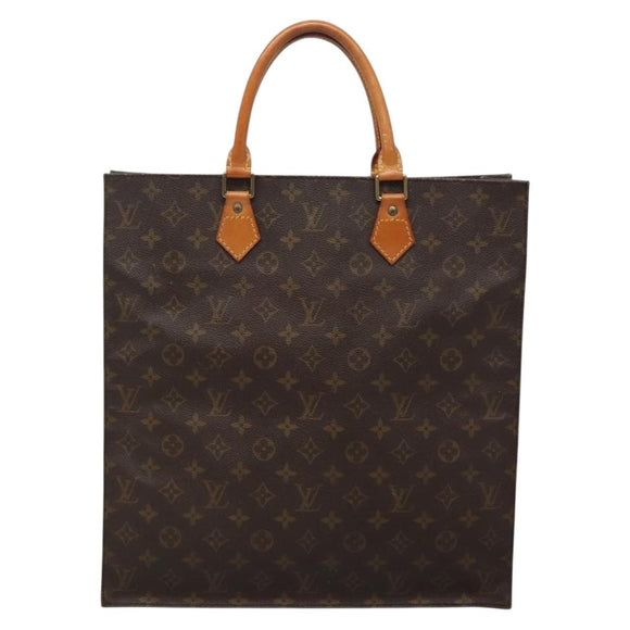 LOUIS VUITTON Monogram Sac Plat Hand Bag M51140 LV Auth 131903