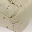 MCM Logogram Vicetos Tote Bag Leather White Gold Auth 131924-9