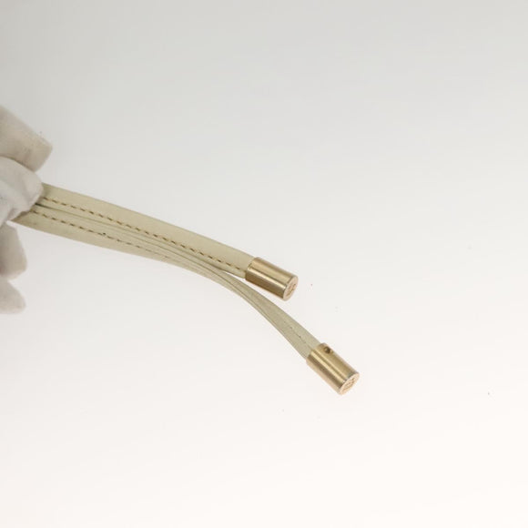 MCM Logogram Vicetos Tote Bag Leather White Gold Auth 131924