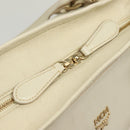 MCM Logogram Vicetos Tote Bag Leather White Gold Auth 131924-18