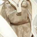 MCM Logogram Vicetos Tote Bag Leather White Gold Auth 131924-20