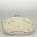 MCM Logogram Vicetos Tote Bag Leather White Gold Auth 131924-5