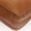 PRADA Chain Shoulder Bag Leather Brown Gold Auth 131928-13