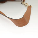 PRADA Chain Shoulder Bag Leather Brown Gold Auth 131928-7