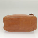 PRADA Chain Shoulder Bag Leather Brown Gold Auth 131928-9