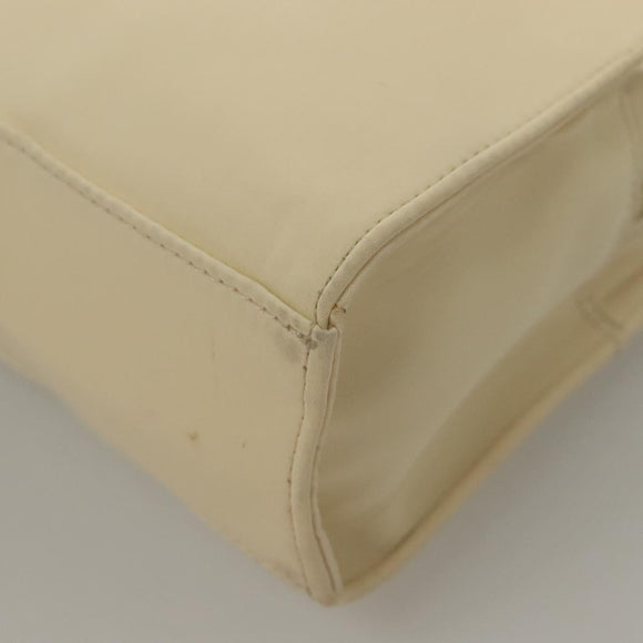 SAINT LAURENT Hand Bag Leather Cream Auth 131938