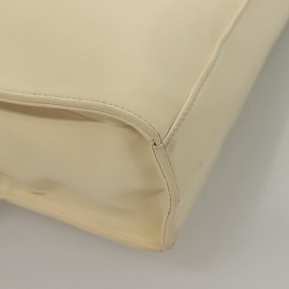 SAINT LAURENT Hand Bag Leather Cream Auth 131938