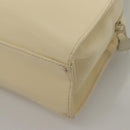 SAINT LAURENT Hand Bag Leather Cream Auth 131938-13
