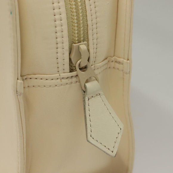 SAINT LAURENT Hand Bag Leather Cream Auth 131938