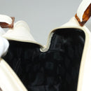 SAINT LAURENT Hand Bag Leather Cream Auth 131938-18