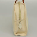 SAINT LAURENT Hand Bag Leather Cream Auth 131938-5