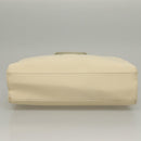 SAINT LAURENT Hand Bag Leather Cream Auth 131938-9