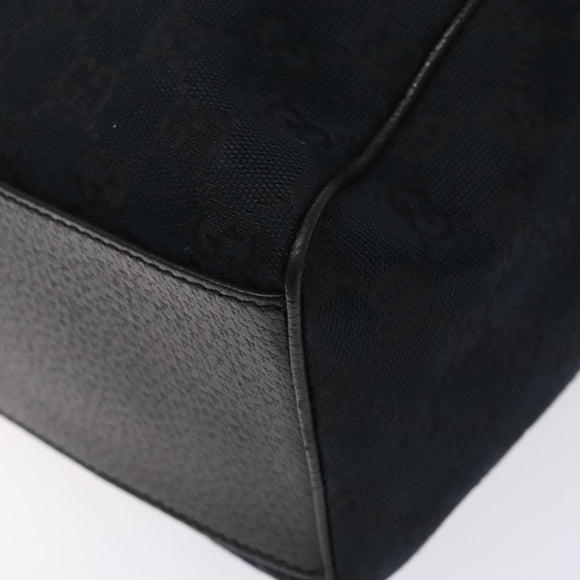 GUCCI GG Canvas Shoulder Bag Black Gold 154981 Auth 131939