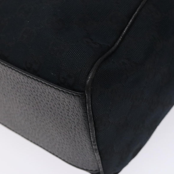 GUCCI GG Canvas Shoulder Bag Black Gold 154981 Auth 131939