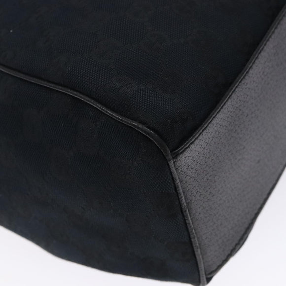 GUCCI GG Canvas Shoulder Bag Black Gold 154981 Auth 131939