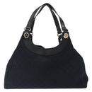 GUCCI GG Canvas Shoulder Bag Black Gold 154981 Auth 131939-13