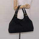 GUCCI GG Canvas Shoulder Bag Black Gold 154981 Auth 131939-20