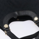 GUCCI GG Canvas Shoulder Bag Black Gold 154981 Auth 131939-6