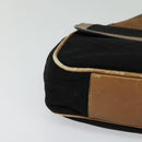 GUCCI Micro GG Canvas Shoulder Bag Vintage Black Gold Auth 131940-10