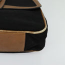 GUCCI Micro GG Canvas Shoulder Bag Vintage Black Gold Auth 131940-11