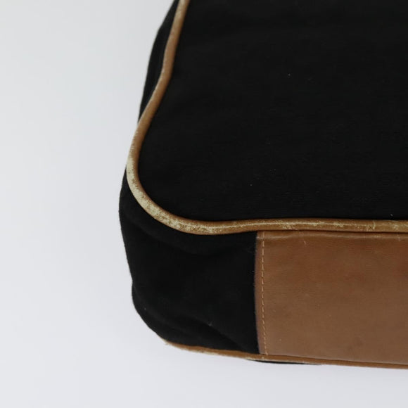 GUCCI Micro GG Canvas Shoulder Bag Vintage Black Gold Auth 131940