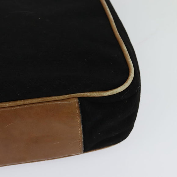 GUCCI Micro GG Canvas Shoulder Bag Vintage Black Gold Auth 131940