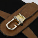 GUCCI Micro GG Canvas Shoulder Bag Vintage Black Gold Auth 131940-14