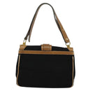 GUCCI Micro GG Canvas Shoulder Bag Vintage Black Gold Auth 131940-3