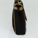 GUCCI Micro GG Canvas Shoulder Bag Vintage Black Gold Auth 131940-4