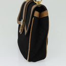 GUCCI Micro GG Canvas Shoulder Bag Vintage Black Gold Auth 131940-5