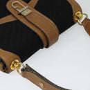 GUCCI Micro GG Canvas Shoulder Bag Vintage Black Gold Auth 131940-6