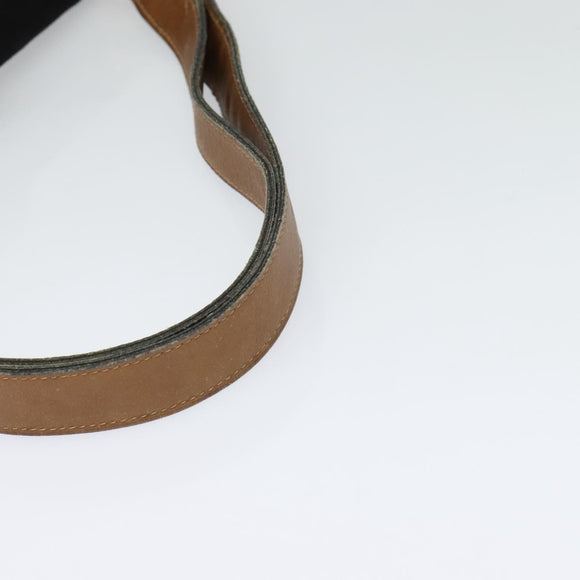 GUCCI Micro GG Canvas Shoulder Bag Vintage Black Gold Auth 131940