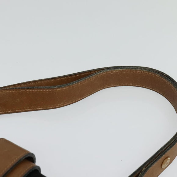 GUCCI Micro GG Canvas Shoulder Bag Vintage Black Gold Auth 131940