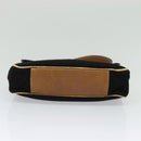 GUCCI Micro GG Canvas Shoulder Bag Vintage Black Gold Auth 131940-9