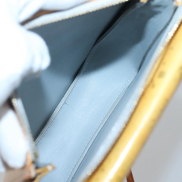 LOUIS VUITTON Monogram Vernis Motto Accessory Pouch Gris M91030 LV Auth 131944