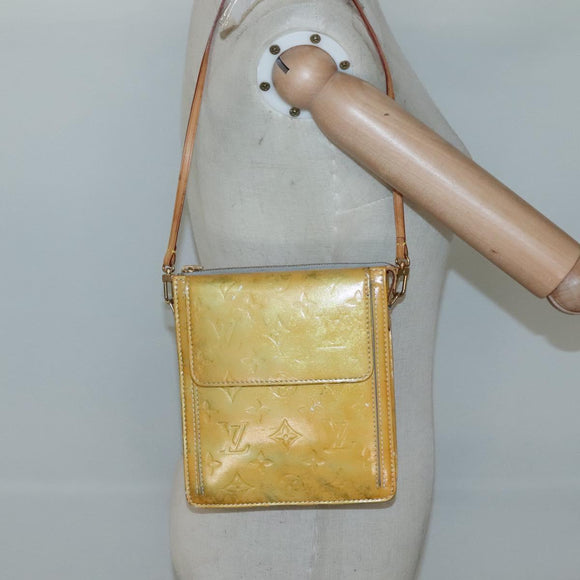 LOUIS VUITTON Monogram Vernis Motto Accessory Pouch Gris M91030 LV Auth 131944