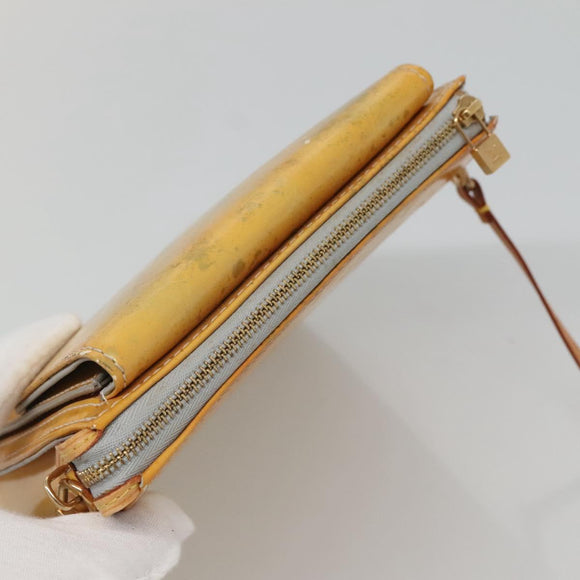 LOUIS VUITTON Monogram Vernis Motto Accessory Pouch Gris M91030 LV Auth 131944