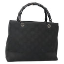 GUCCI Bamboo GG Canvas Hand Bag Nylon Black 002 1016 Auth 131953-1
