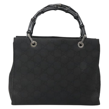 GUCCI Bamboo GG Canvas Hand Bag Nylon Black 002 1016 Auth 131953 - 0