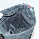 GUCCI GG Canvas Web Sherry Line Shoulder Bag Black Silver 146309 Auth 131956-19